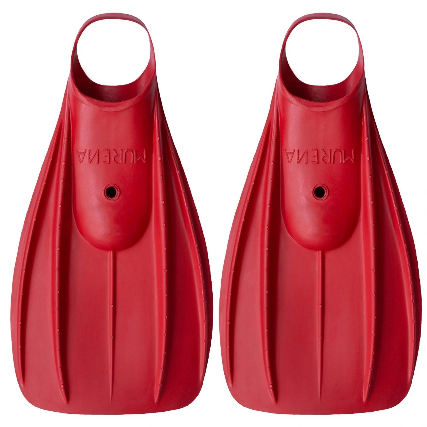Murena Fins Red — side profile balanced stiffness rubber blade